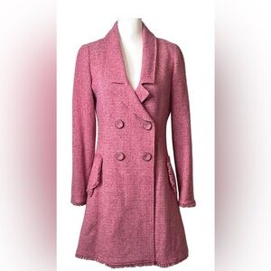 CAbi Madison Ave. Tweed Double Breasted Swing Coat - Size 14